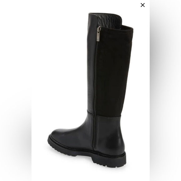 AQUATALIA Mattie Water Resistant Black Leather/Suede Tall Boot - Picture 2 of 8